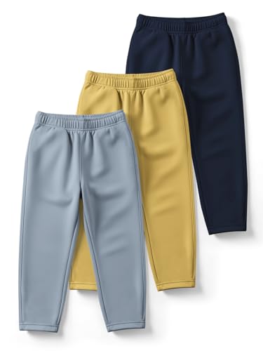 Image of HELLCAT Trendy Solid Cotton Blend Regular Fit Track Pant for Boys - Pack of 3