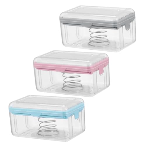 TEHAUX 3個 創意多機能泡立て鹸ケース 滑り止め素材製 洗面所 トイレ用省スペースソープホルダー 取り外し簡単で清掃しやすい鹸収納ボック