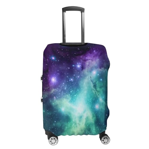 Green Blue Purple Galaxy Luggage Cover, Washable Elastic Suitcase Cover Protector Fit 18-32 Inch Luggage4