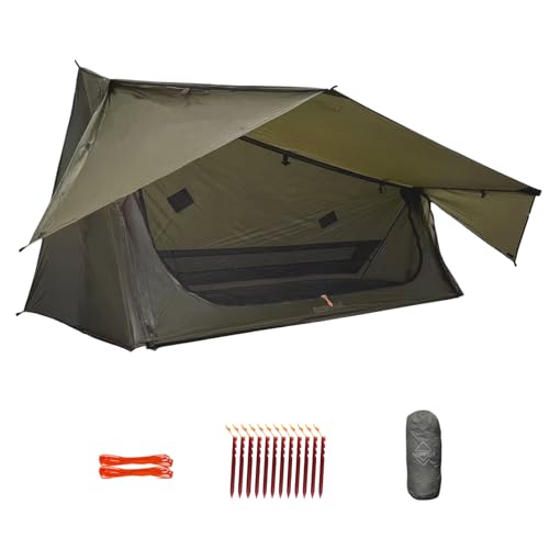 onewind Ultralight One Person Bivy Tent, Backpacking Tent for Single Person Waterproof Silnylon Lightweight for Camping Backpacking Hiking, NO Trekking Pole OD Green-V1