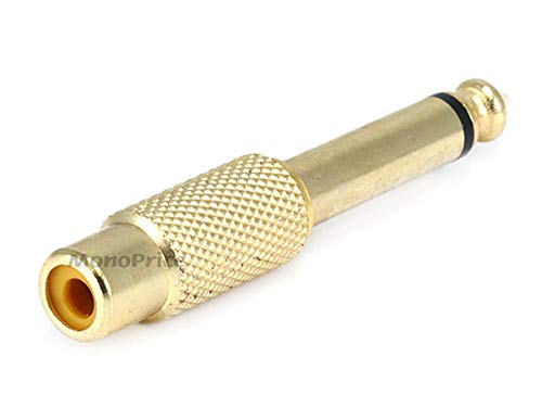 Adaptador Monoprice Mono Plug 6.35mm a RCA Dorado miniatura 2
