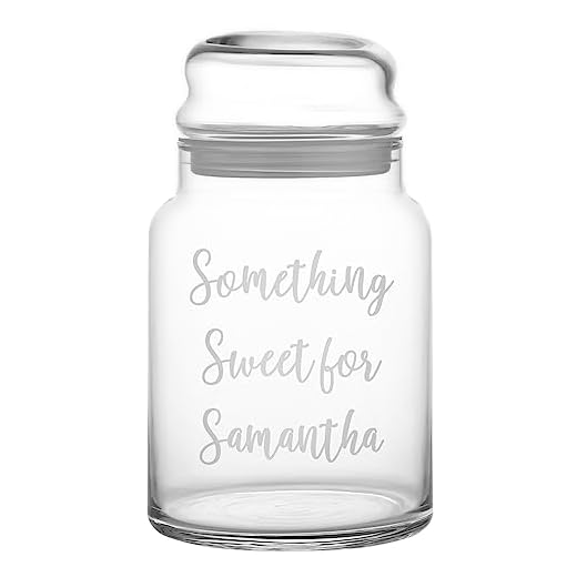 23+ Creative Candy Jar Ideas for Every Occasion 4 Let's Make Memories Personalized Variety Glass Candy Jars - Any Message Design, Script Font