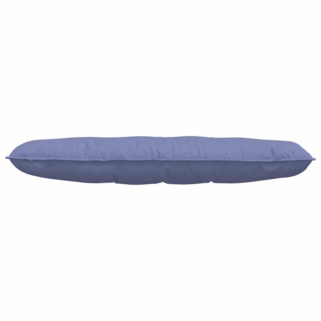 Cojín de respaldo de tela azul vaquero, 140 x 19 x 50 cm, con cremallera y relleno de poliéster