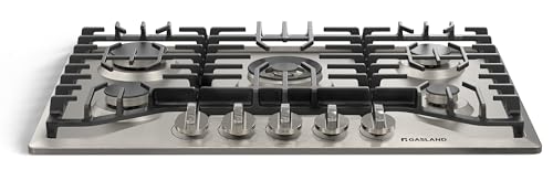 GASLAND Gas Cooktop 30 Inch, 5 Burners Propane Stovetop, Built-in NG/LPG Convertible Cooktops, Gas Countertop 120V Plug-in with Thermocouple Protection, 304 Stainless Steel Panel, CSA Certified