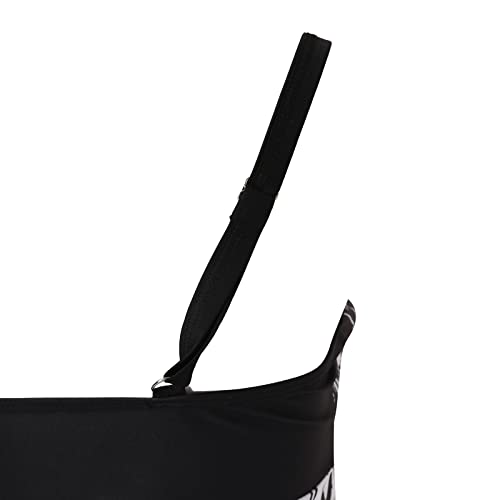 Women Halter Tankini Bathing Suits Sexy V Neck Ruched Tankini Top Scalloped Hipster Backless Bathing Suit(C-Black,Small) #TOP6