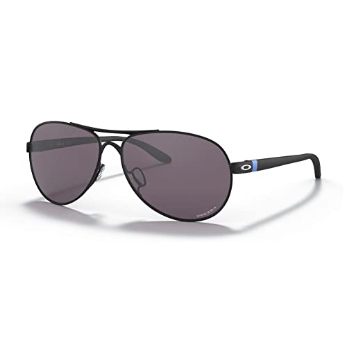 Oakley OO4079 Feedback Aviator Metal Sunglasses, Matte Black/Prizm Grey, 59 mm