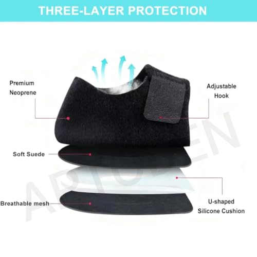 Image of HAMITOR Gel Heel cups Silicon Heel for Heel Ankle Pain, Heel Spur Shoe Support Pad for Men and Women Shock Cushion Pad for Heels Cushion Heel (PAIR) Blue (GEL PAD BLACK)
