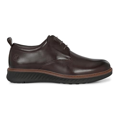 Image of Legwork Hybrid Derby Shoes for Men | Mens Brown Leather Dress Shoes | Casual Oxford with Comfort Sneaker Sole for Office & Work