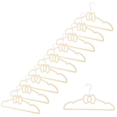 Happyyami Modern Bowknot Hangers 10 Pack Heavy Duty Non-Slip Flocking Hangers for Coats Organized