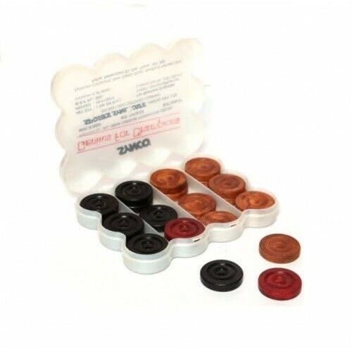 Synco Professional Wooden Carrom Coins Set | 24 Carrom Board Coins in Special Case (Genius for Champion)