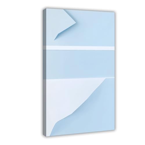 Poster abstrait et minimaliste bleu doux Mnyuein | 4 affiches sur toile salon 30x45 cm