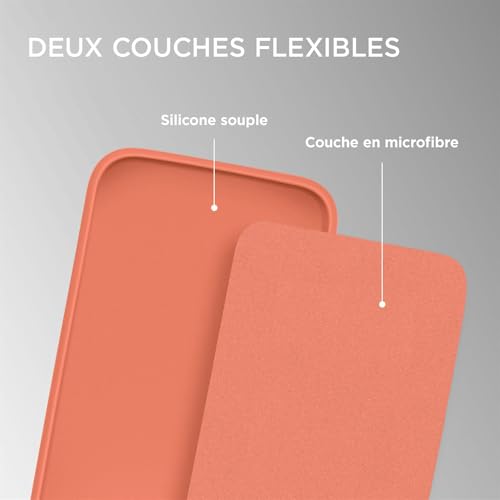Coque silicone iPhone 16 Pro Max ONEFLOW souple couleur corail