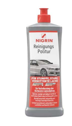 NIGRIN Reinigungs-Politur, für stumpfe, stark verwitterte Lacke, glättet und reinigt, 500 ml