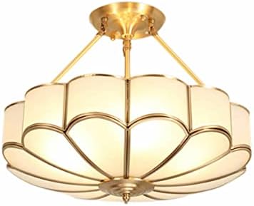 23inch Tiffany Pendant Light Fixture 6-Light Semi Flush Mount Ceiling Light Vintage Chandeliers Light Handmade Glass Ceiling Lamp Fixture for Living Room Stairway Foyer Entryway