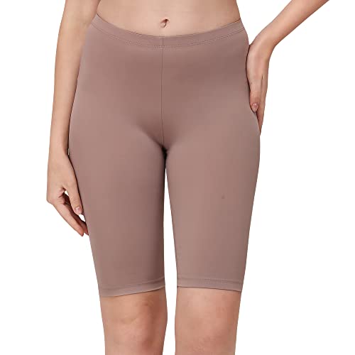 Image of SOIE Women's Mid Rise Soft Polyamide Spandex Knee Length Cycling Shorts