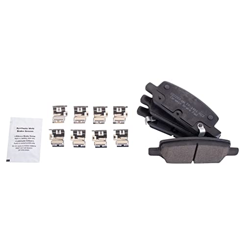 Image of TRQ Rear Brake Pad and Rotor Set Ceramic Compatible with 2017-2020 Tesla 3