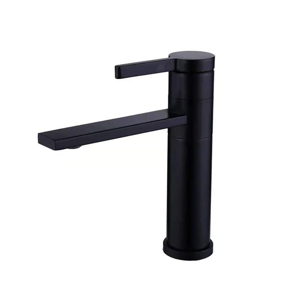 Grifo para Lavabo de baño de Acero Inoxidable 304, grifos Monomando con un Orificio para Fregadero con líneas de Suministro de Agua, grifos mezcladores de Agua fría y Caliente, Grifo para Lavabo