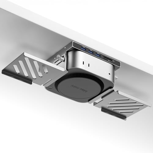 Minisopuru All Aluminum Mac mini M4 Dock Under Desk and Wall Mount Mac mini M4 Vesa Mount with 4K@60Hz HDMI 8TB M.2 NVMe SSD Enclosure 10Gbps Data Mac mini M4 Accessories for Mac mini M4/M4 Pro 2024
