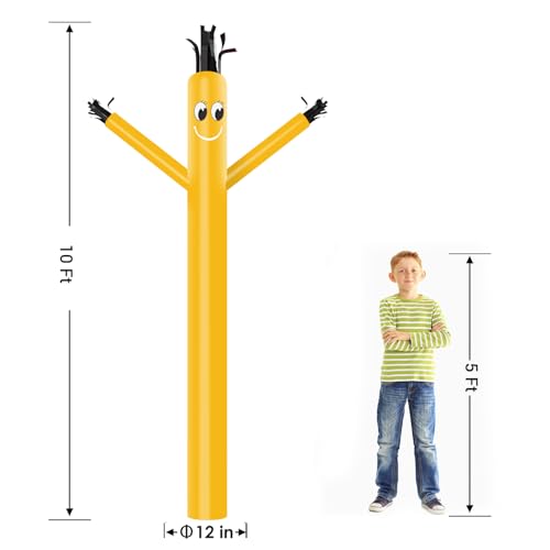 Image of MOUNTO 10ft Inflatable Dancers Tube Man Attachment - 10 Feet 12inch Tall Wacky Waving Inflatable Dancing Tube Guy, High Durability Rip-Stop Nylon (Blower Not Included) (Yellow)