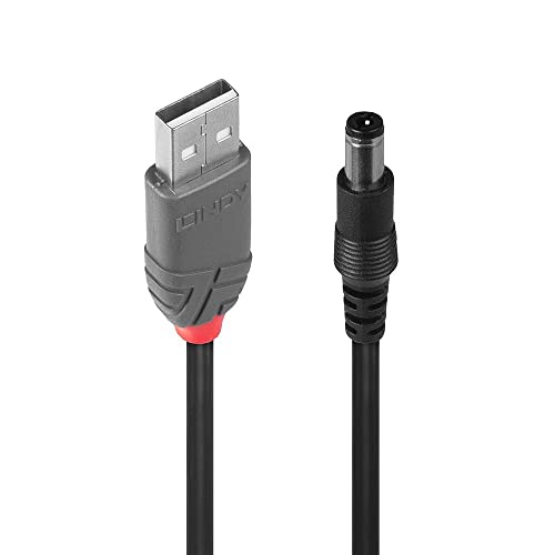 LINDY 70267 Adapterkabel USB A 5,5/2,5mm DC-Hohlstecker, usb 2.0 typ a stecker