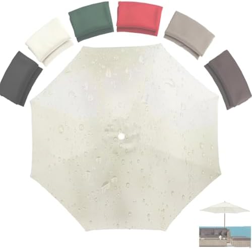 9ft/10ft Waterproof Replacement Umbrella Canopy - Durable Market Table Parasol Cover, 8 Ribs Outdoor Patio Umbrella Top for Yard & Garden (Khaki)