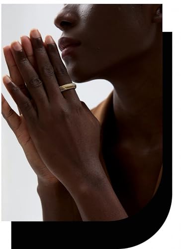 Anillo elástico de acero inoxidable ajustable que no se oscurece con diseño minimalista 3