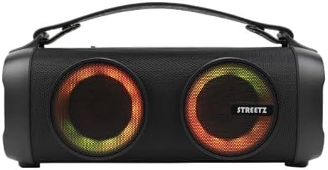Front view of STREETZ CMB-100 Bluetooth Speaker with illuminated speaker grilles