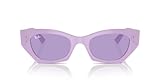 Ray-Ban RB4430 Zena Butterfly Sunglasses, Lilac/Violet, 52 mm