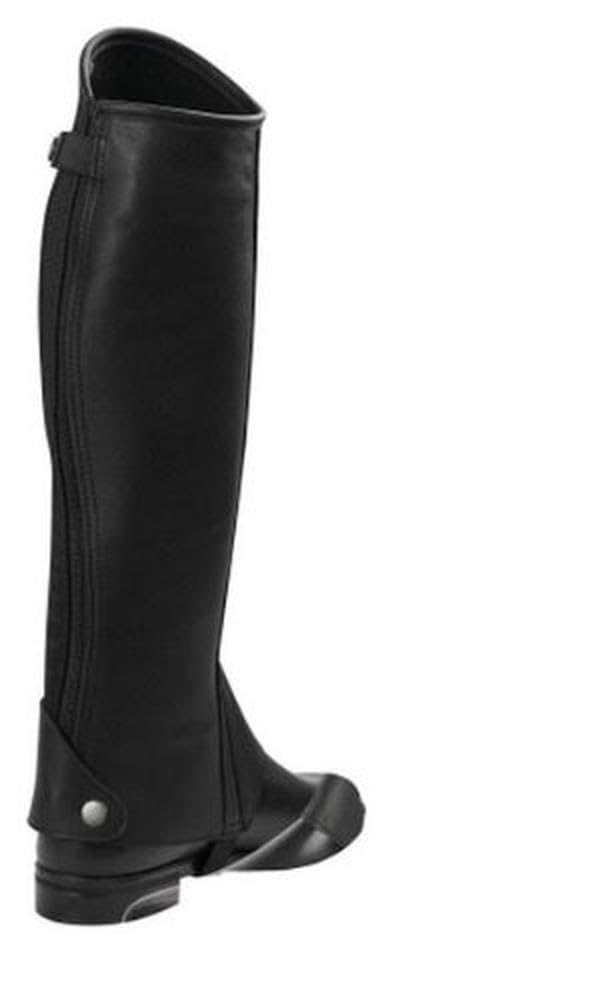 Covalliero Minichaps en Cuir pour Cheval Elasto Noir Taille S