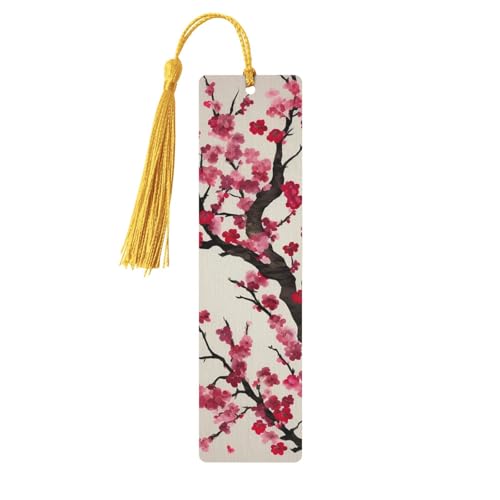 咲く桜の木のしおり DIY 木製クラフト しおり カラフルなタッセル付き 木製ギフトタグ ラベル 本好きの方への珍しいギフト 男性 女性