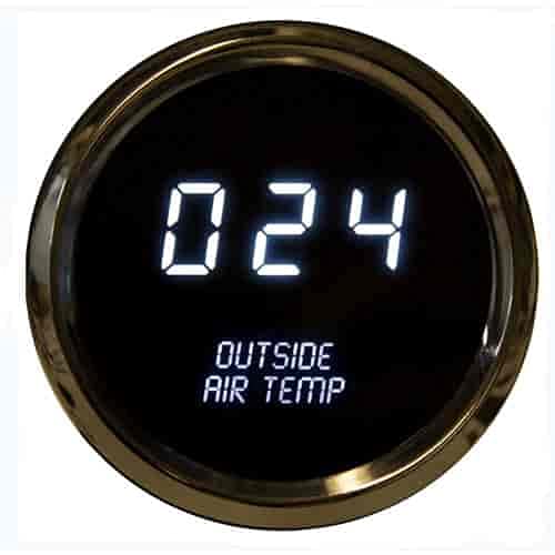 Intellitronix LED Digital Outside Air Temperature Gauge 2-1/16" 0-250°F with Chrome Bezel & Sender