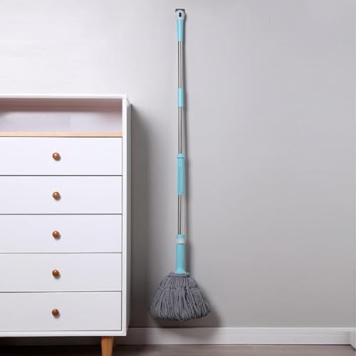 Image of Microfiber Twist Mop with Self-Wringing Squeeze System, Extendable Stainless Steel Handle, Reusable Super Absorbent Mop Head for Wet & Dry Floor Cleaning, Tiles, Marble & Hardwood Floors