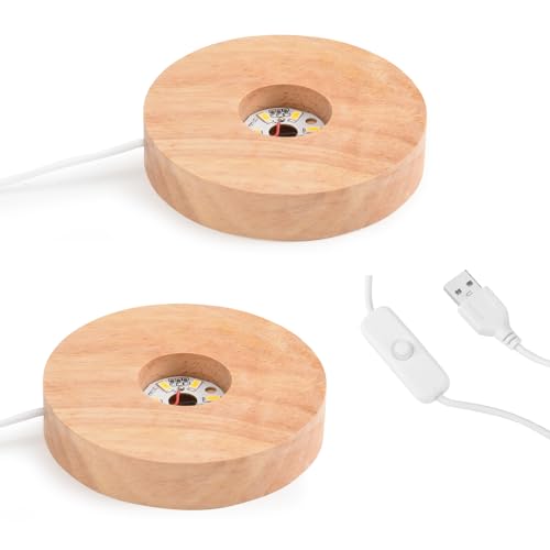Socle Rotatif LED Rechargeable USB - Base Lumineuse Pour Présenter Figurines, Bijoux, Objets En Cristal Ou Acrylique - 8 Cm, Lumière Blanche, Rotation 2-5h - 11