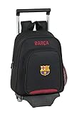 bolsa trolley con ruedas Para niños entre 3-6 años safta 612027020 Mochila pequeña Ruedas, Carro, Trolley FC Barcelona, Negro