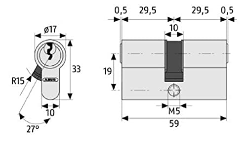 Cylindre De Profil 60 Mm 30/30 – 5 Clés, Fermeture Différenciée, Urgence + Danger