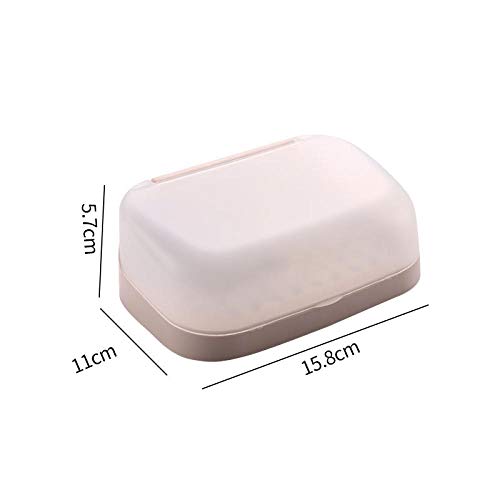 Preisvergleich Produktbild HONKEND Seifenschale Seifenhalter Einfache Reinigung Bathroom Kitchen rutschfest FeuchtigkeitsresistentKhaki mit Deckelablauf und wandmontierter stanzfreier Toilette