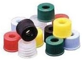 Bellco Glass 2070-00800 S/Cap with Red PTFE/Silicon, 13 mm with Septa, Black (Pack of 100)