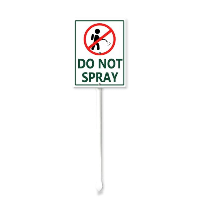 2 Schilder „Please Do Not Spray Lawn“ – Wetterfest, Mit Erdspieß, Für Garten & Rasen
