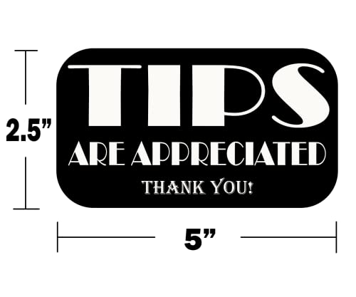 TOTOMO Tips are Appreciated Vinyl Sticker 5 inch X 2.5 inch (Pack of 6) - Image 2