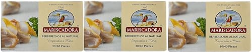Berberechoas al natural empacados a mano 30/40 piezas Mariscadora RR-120 [PACK 3 UNIDADES]