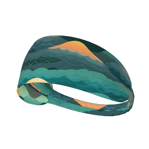 Diadema deportiva elástica unisex que absorbe la humedad atlética para correr, entrenar, deportes al aire libre, impresión