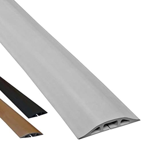 Electriduct D-2 Low Profile Rubber Duct Cord Cover Floor Cable Protector - 10 Feet - Gray (Raw Rubber Material)