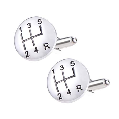 Car Shift Gear Cufflinks Car Auto 5 Speed Gear Stick Shift Knob Shifter Cufflinks with a Gift Bag