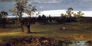 Peinture à l'huile At Pasture John Frederick Kensett tableau paysage