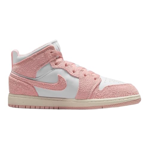Air Jordan 1 Mid Pre School White/Legend Pink-Sail FN7492-161 1Y