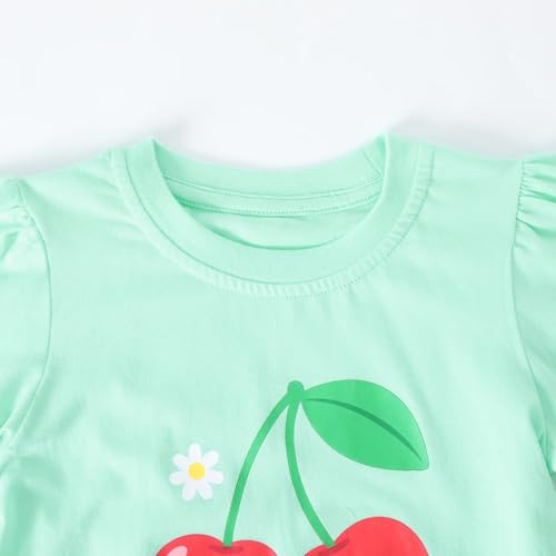 Image of HILEELANG Girls Cotton Short Set Summer 2 Piece Outfit T Shirt Shorts | 100% Cotton, Soft Breathable Fabric, 2 Piece Outfit Set, Elastic Waist, Summer Comfort for Toddler Little Girls