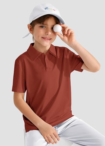 Image of MIVEI Kids' Performance School Uniform Polo Shirt Breathable UPF50+ | Youth Boys Girls Short Sleeve Golf Collared Shirts Grid Dry Fit Wrinkle Free Stretch Lightweight Cool Athletic Button Dress