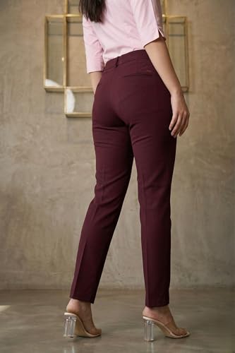 Image of modny Formal Trousers for Women Premium Polycotton, Regular Fit, Straight Pant for Girls | Ideal for Office, College & Professional Wear