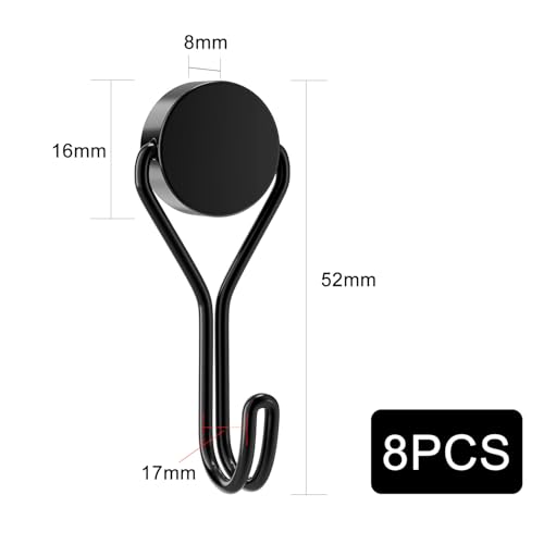 Miniatura 7 de Euzuxu 8 Piezas Imanes Ganchos Magnéticos, Para Cocina, Gadgets, Dormitorios, Taquillas, Oficina, Frigoríficos, Colgar Luces Decorativas