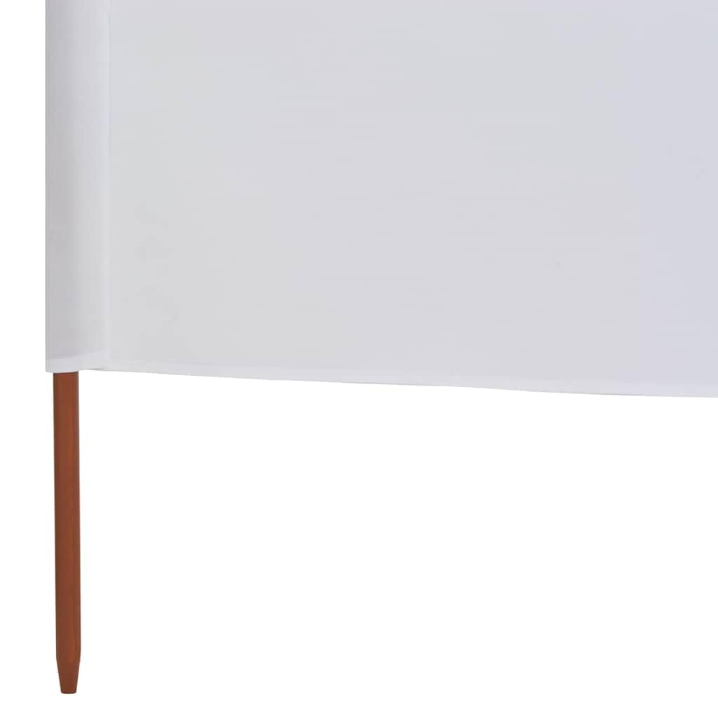 Paravent de Camping Extérieur 3 Panneaux Brise-Vent Pliable 400 x 120 cm, Abri de Jardin en Textile Non Tissé avec 4 Poteaux en Bois de 150 cm, Blanc